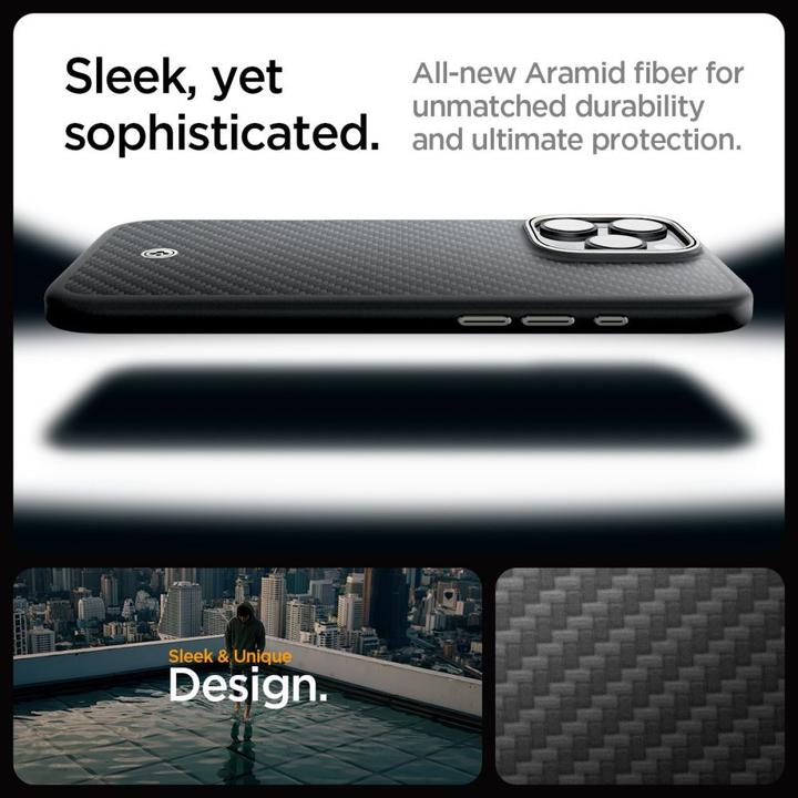 Immagine prodotto Spigen Custodia Enzo Aramid Magsafe per iPhone 16 Pro Max 6,9" nero/naturale (Apple iPhone 16 Pro Max)