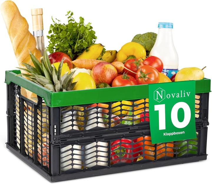 Actual product image Novaliv Folding Boxes, Green 10 (35 cm, 30 l, 10x)