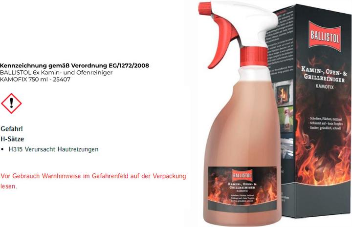 Image du produit Ballistol Kamin-und Ofenreiniger 'Kamofix'