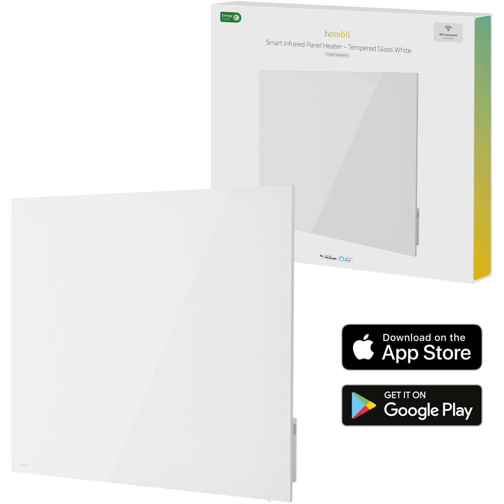 Hombli Pannello termico Smart IR Glass 400w, Radiatore, Bianco