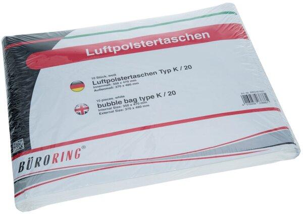 Produktbild Büroring Luftpolsterversandtaschen 20/K, 370 x 480 mm, weiss, 10 Stück (10 x)