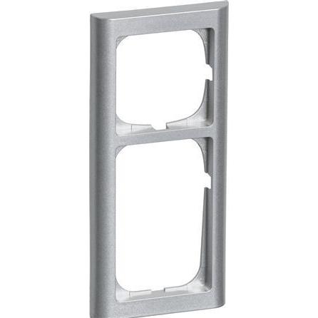 LK, Cornice, FUGA ramme Softline 63 2.5 modul stålmetallic.
