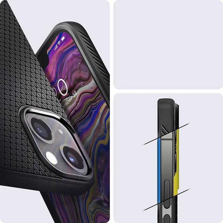 Actual product image Spigen ACS03519 Mobile Phone Protective Case 15.5 cm (6.1" ) Cover Black (Apple iPhone 13)