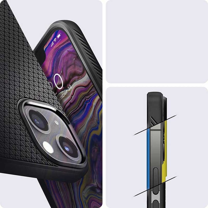 Actual product image Spigen ACS03519 Mobile Phone Protective Case 15.5 cm (6.1" ) Cover Black (Apple iPhone 13)