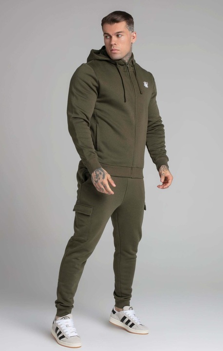 Image du produit Siksilk Sweat à capuche Kaki Essential Zip Through Funnel Hoodie (XL)