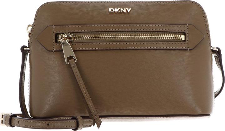 DKNY Leren Schoudertas Bryant Crossbody Bag Shitake Lichtbruin