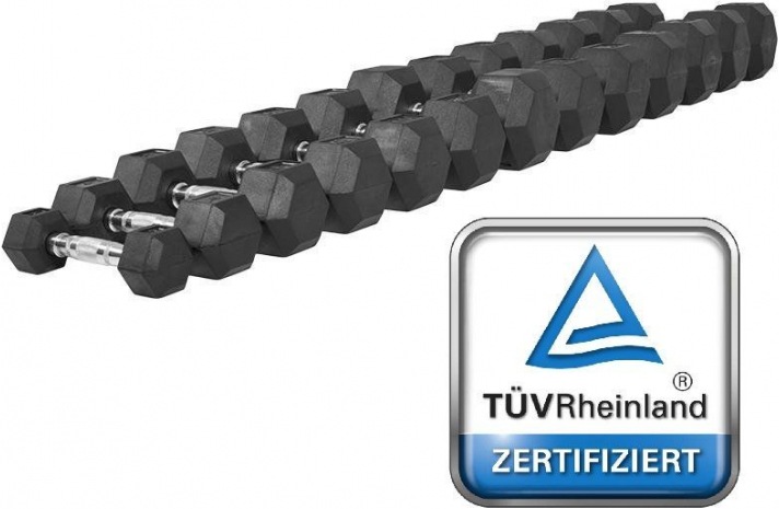 Actual product image Gorilla Sports Hexagon Rubber Studio Dumbbell (1 x 12.5 kg)
