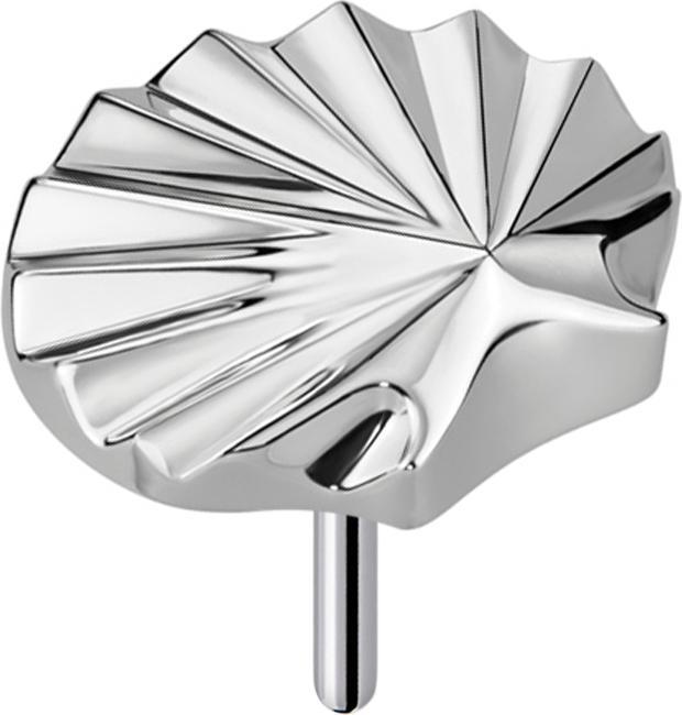 Actual product image Star Piercing Threadless diamond cut disc shell silver (without brass, Titanium)