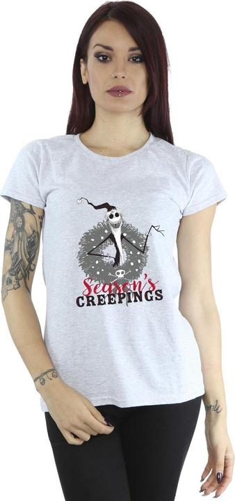 Actual product image Disney Womens/Ladies The Nightmare Before Christmas Seasons Creepings Wreath Cotton T-Shirt (L)