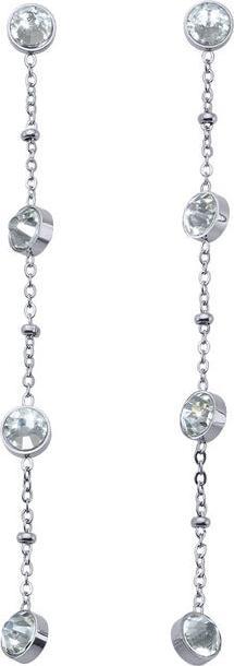 Crystalp Orecchini lunghi in acciaio con cristalli 42158.E (Acciaio)