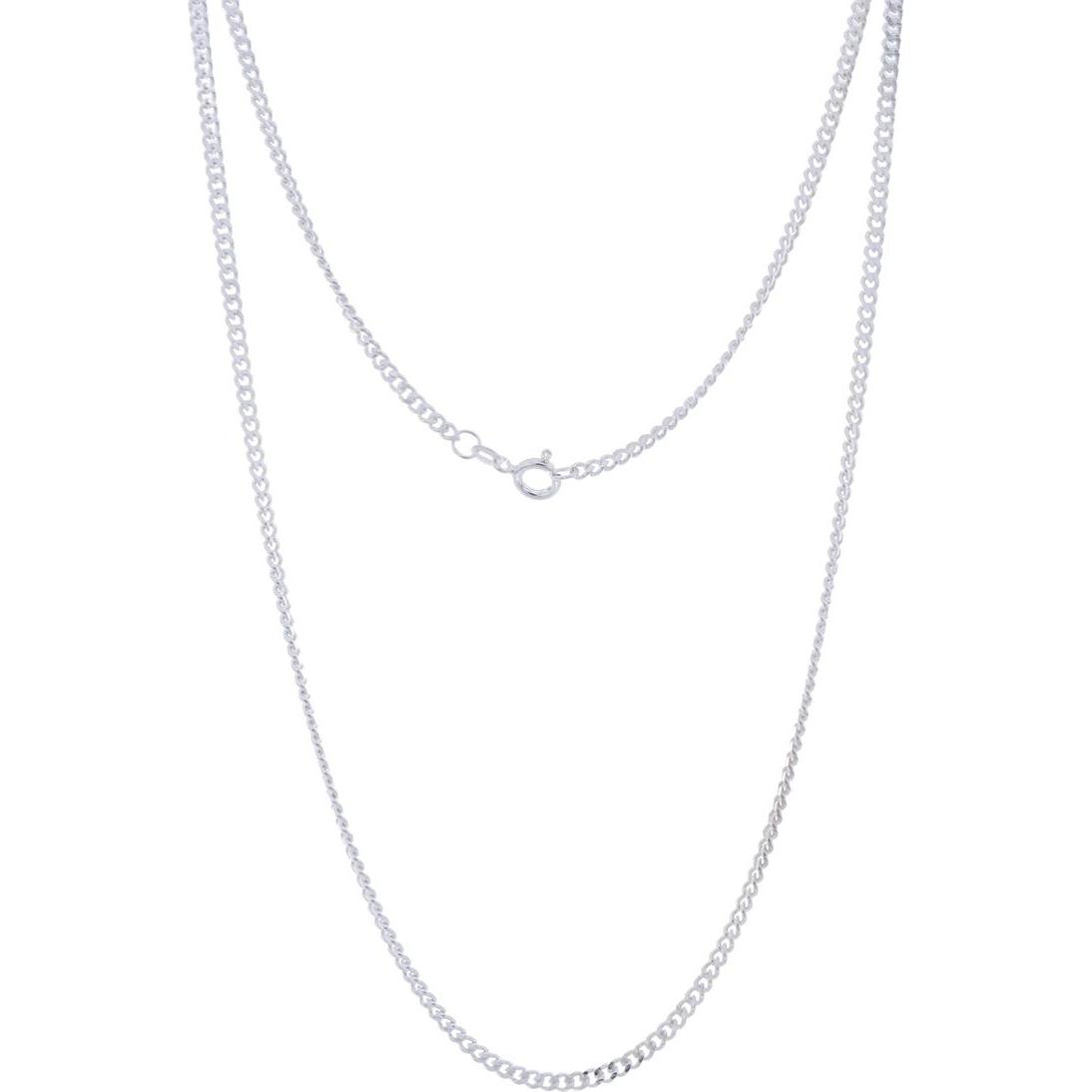 Luxxos, Halsschmuck, Panzerkette 2,45 mm aus 925 Sterling Silber, (925 Sterling Silber, 55 cm)