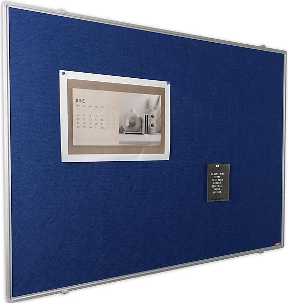 Produktbild eurokraft basic Pinnboard, Stoffbezug, blau, BxH 900x600 mm (Pinnwand, 90 x 60 cm)
