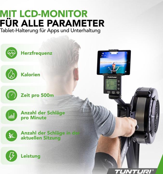 Image du produit Tunturi Rameur Fitrow 80i - Rameur fitness - Rameur pliable - 10 niveaux de résistance - Rameur fitness -