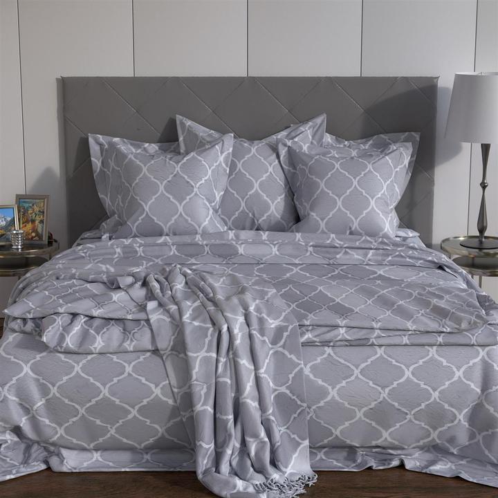 Produktbild Intirilife Bettbezug Kissenbezug in GRAU WEIss (Duvetbezug, 135 x 200 cm)