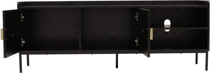 Actual product image Mendler TV-Rack HWC-O39, Melamin MDF 56x150x40cm – Holzoptik schwarz (150 x 40 x 56 cm)
