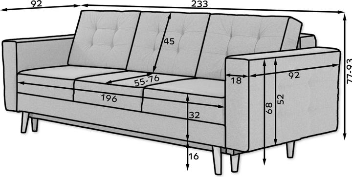 Actual product image ELTAP Asgard (3-seater, Sofa bed)
