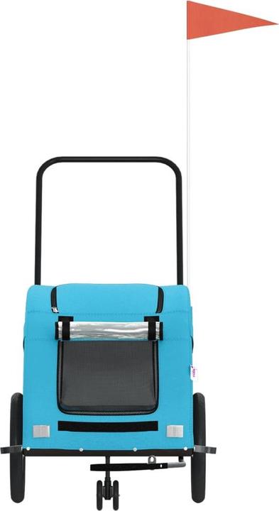Produktbild vidaXL Fahrradanhänger Hunde Blau Oxford-Gewebe und Eisen