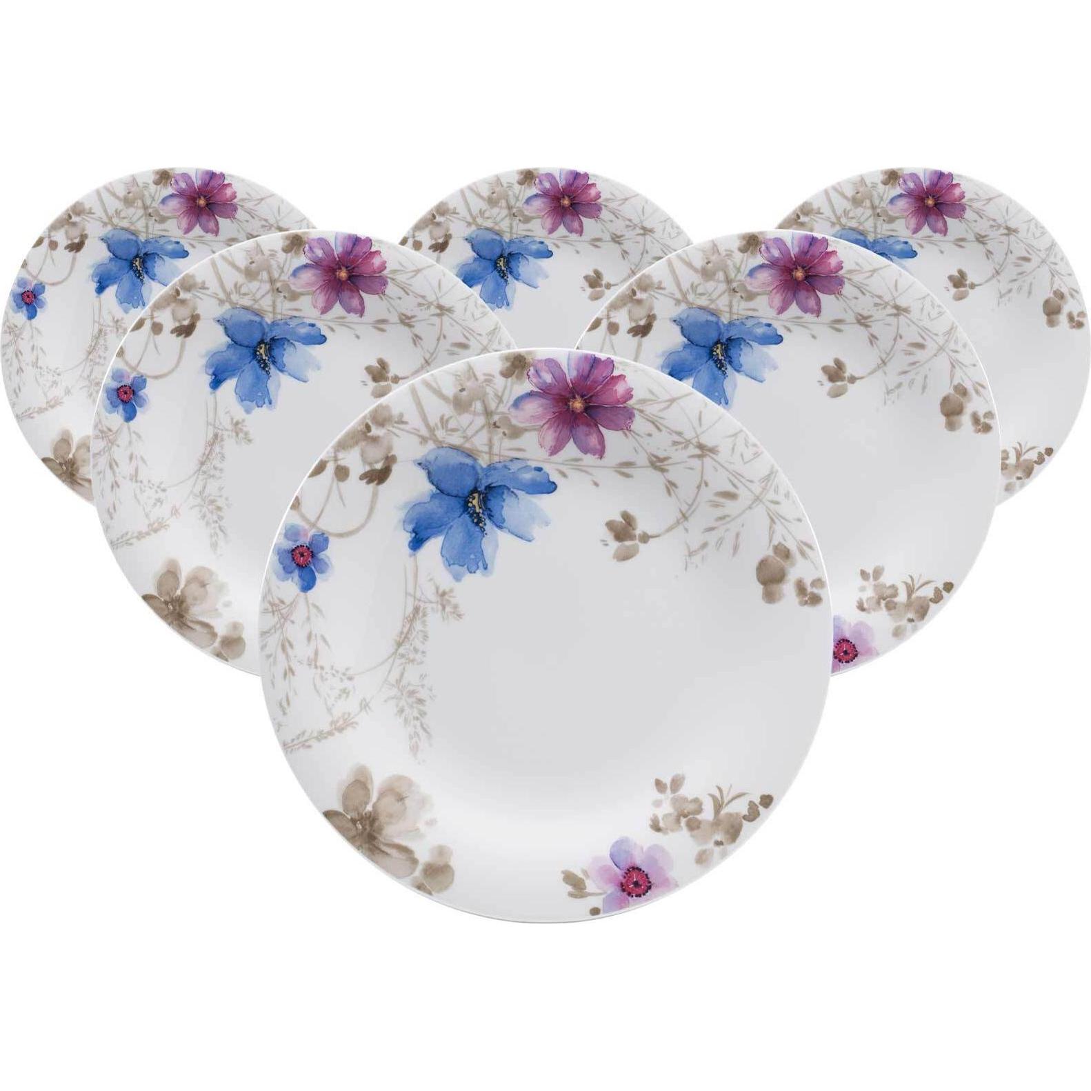 Villeroy & Boch Multipack Mariefleur Gris Basic Speiseteller - 6 Stück, Teller, Mehrfarbig