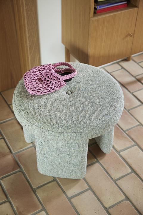 Image du produit Hübsch Rocco Pouffe Vert clair