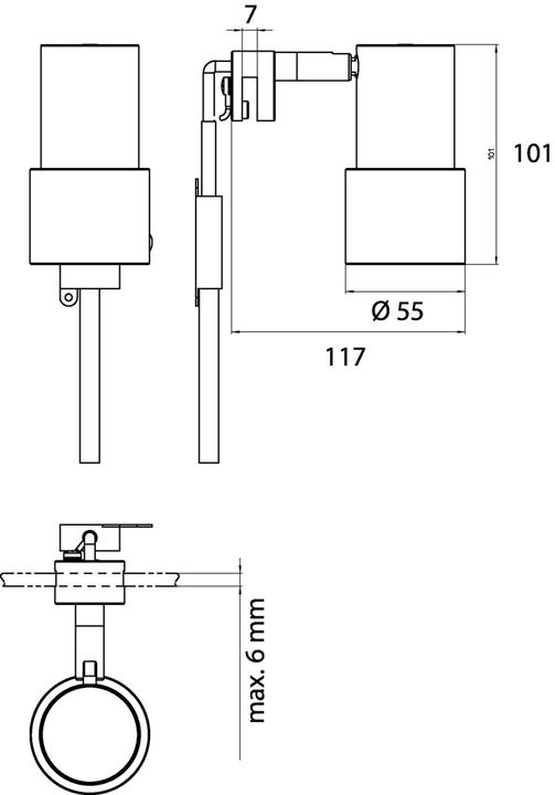 Image du produit Emco Lampe LED à pince pour miroir SYSTEM 2 zone de serrage chromée