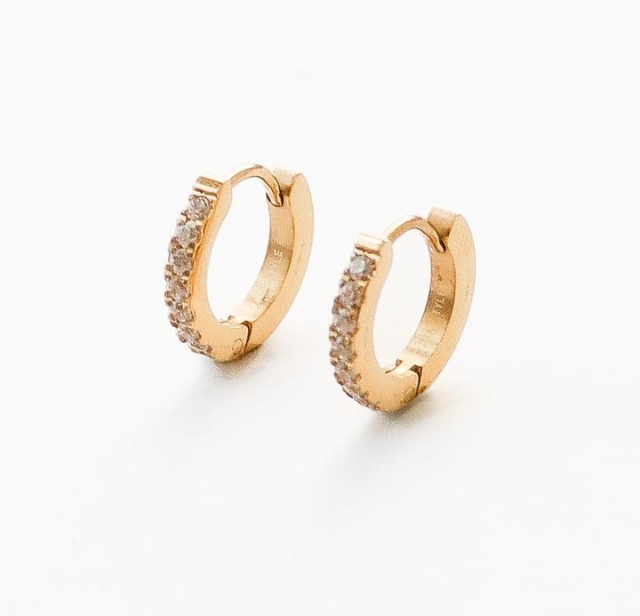 Produktbild Tara Style Martina Zircone Click Hoop - Creolen (waterproof) (100% wasserfest, 18k Edelstahl vergoldet)