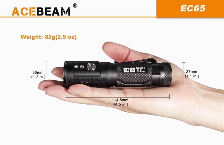 Produktbild AceBeam EC65 LED Taschenlampe (11.45 cm, 4000 lm)