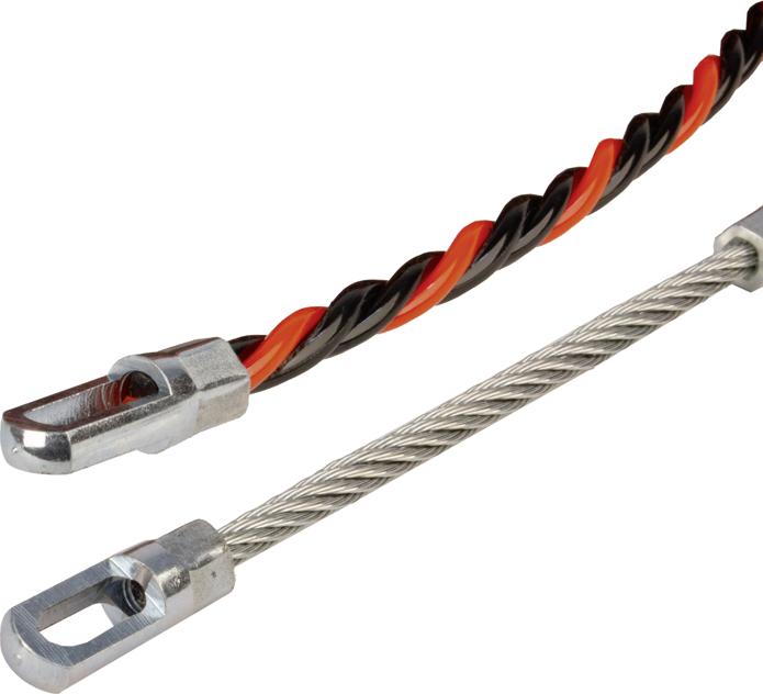 Image du produit Steffen Kabeleinzugsband PROFESSIONAL 50m Ø 6mm mit Suchfeder + Zubehörset sw/rt (50 m)