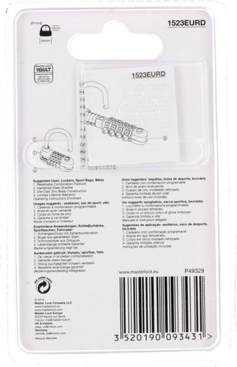 Produktbild Master Lock Pro-Sportvorhängeschloss