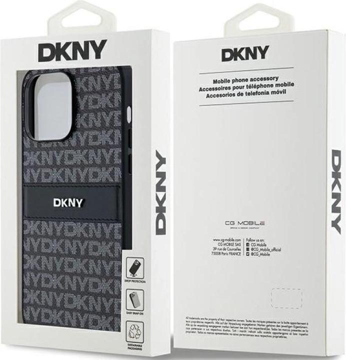 Actual product image DKNY Tonal Stripe PU Leather Case for Apple iPhone 14 Pro - black (Apple iPhone 14 Pro)
