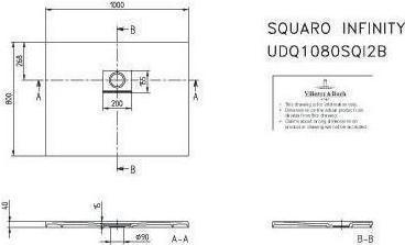 Produktbild Villeroy & Boch V&B Duschwanne SQUARO INFINITY R-eck1000x800x40mm anthrazit