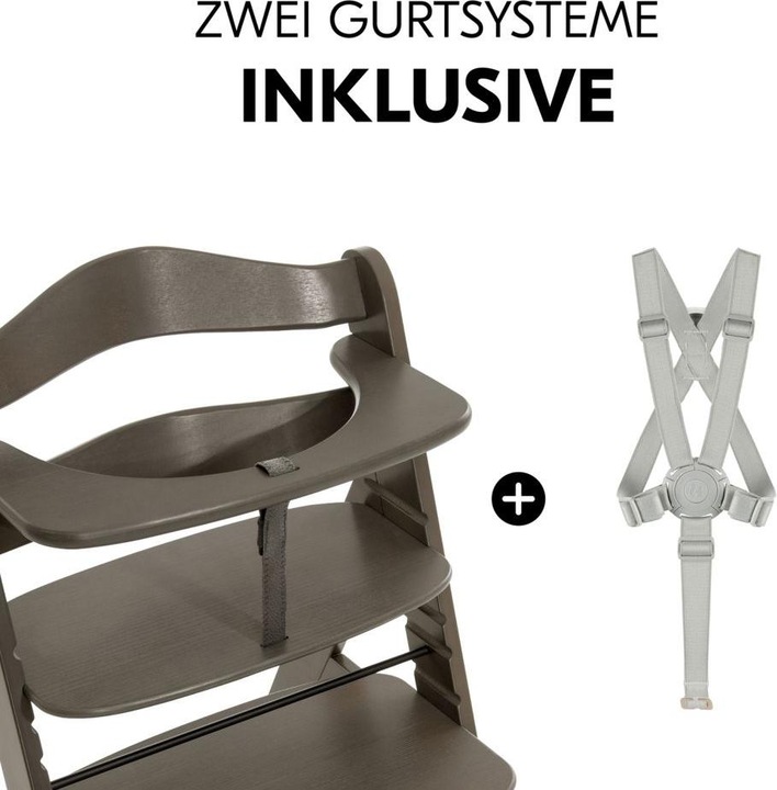 Actual product image Hauck Highchairs Highchair Alpha Plus Select Charcoal - in economy set (High chair booster seat)