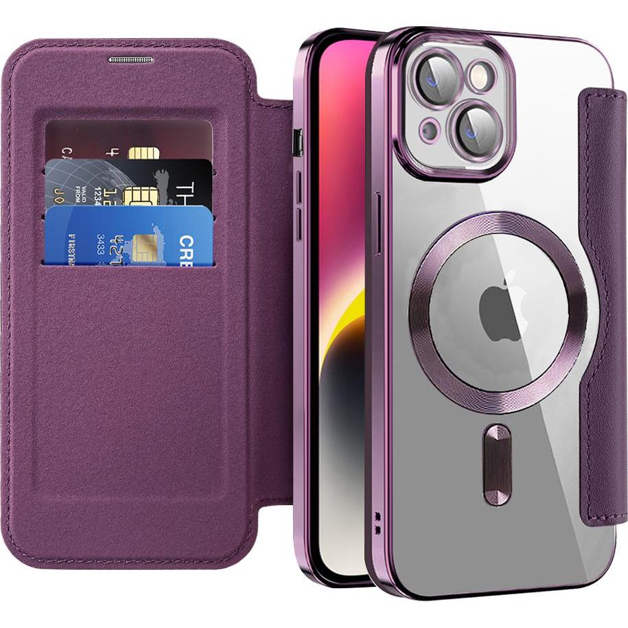 Techsuit - SmartMag Book Case - iPhone 14 Plus - Purple (Apple iPhone 14 Plus), Cover smartphone, Viola