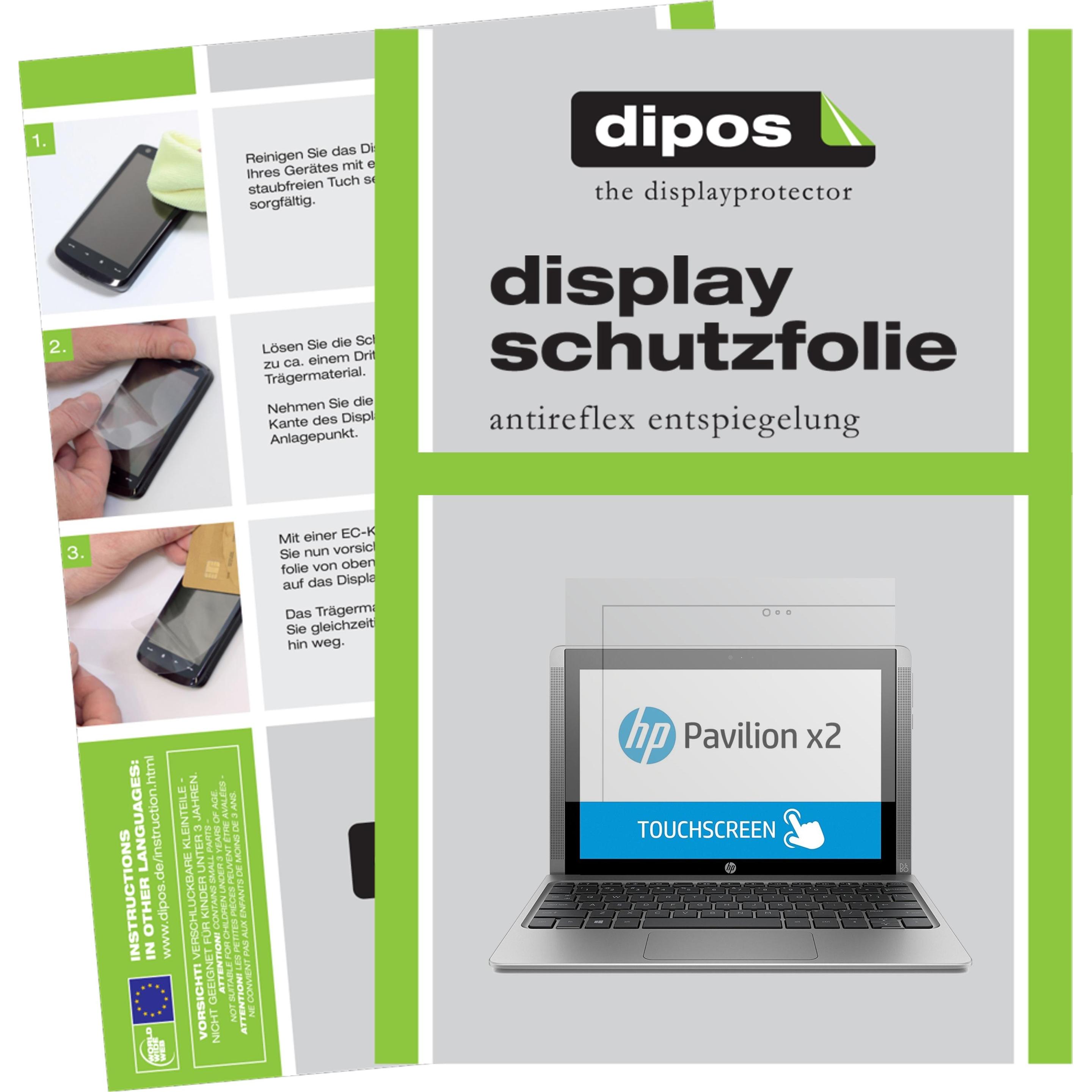 Dipos Displayschutzfolie Antireflex (2 Stück, HP Pavilion x2 10,1 Zoll), Tablet Schutzfolie