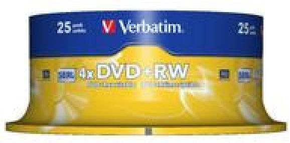 Produktbild Verbatim DVD+RW, 4x, 4.7GB, 25er Spindel (25 x)