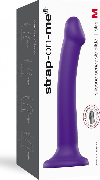Actual product image Strap-on-me Semi-Realistic Dual Density Bendable Dildo Purple M