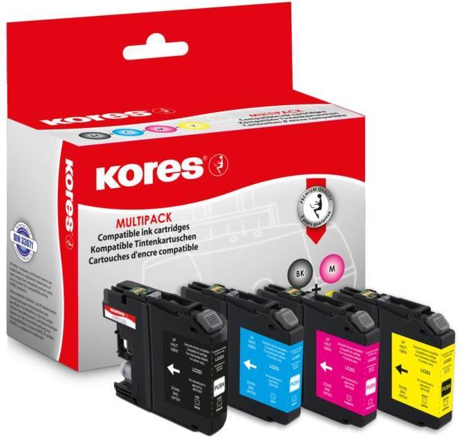 Produktbild Kores Multi-Pack Tinte G1529 ersetzt brother LC-223 Inhalt 1x schwarz je cyan - Schwar (M, B, C, Y)