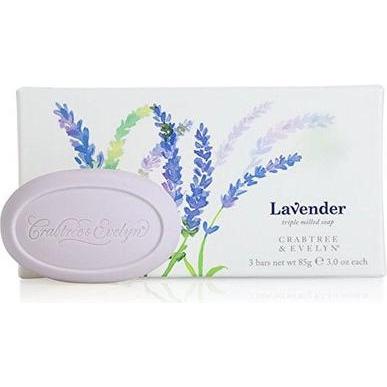 Floris, Handseife, Crabtree & Evelyn Set Trio Lavender Hydrating Soap Bar - 3 Stück, je 85 Gramm