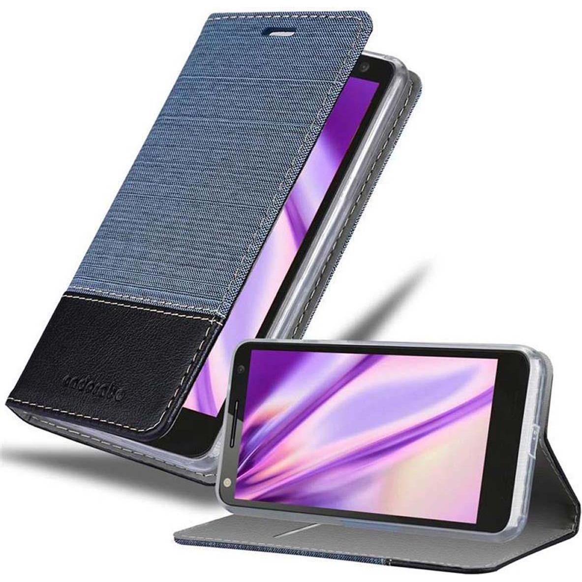 Cadorabo Book Jeans Optik Cover (Motorola Moto X3), Smartphone Hülle, Blau