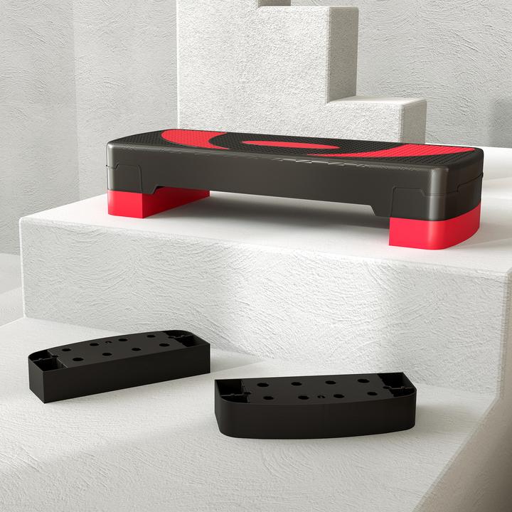 Actual product image Homcom Steppbrett Kunststoff Schwarz+Rot