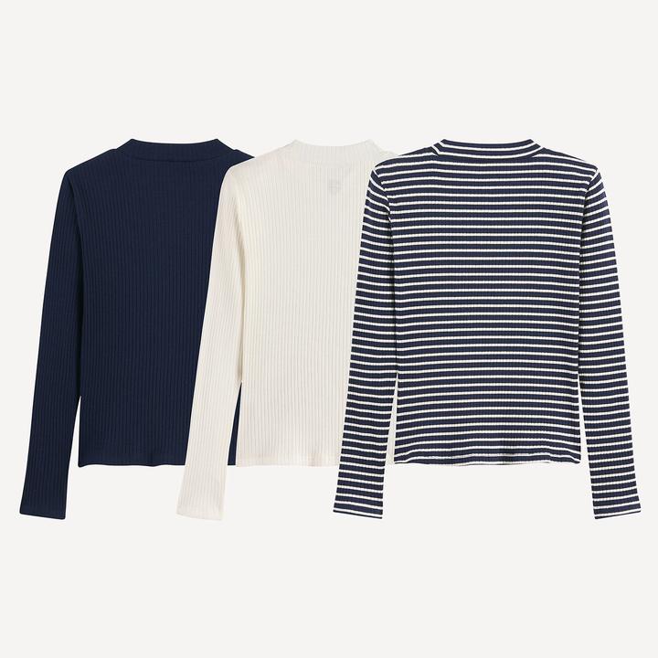 Produktbild La Redoute Collections 3er-Pack Shirts mit Stehkragen (110)