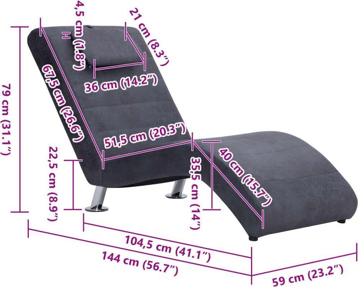 Actual product image vidaXL Chaiselongue