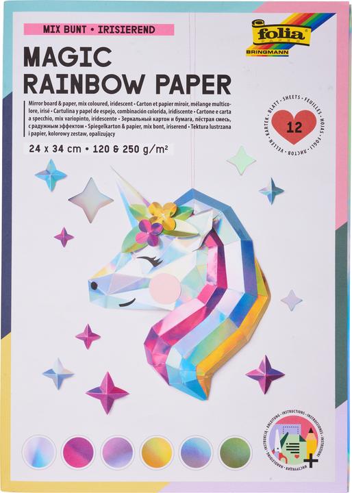 Actual product image Folia Carta a motivi carta preferita Rainbow iridescente (120 g/m², 12 x)