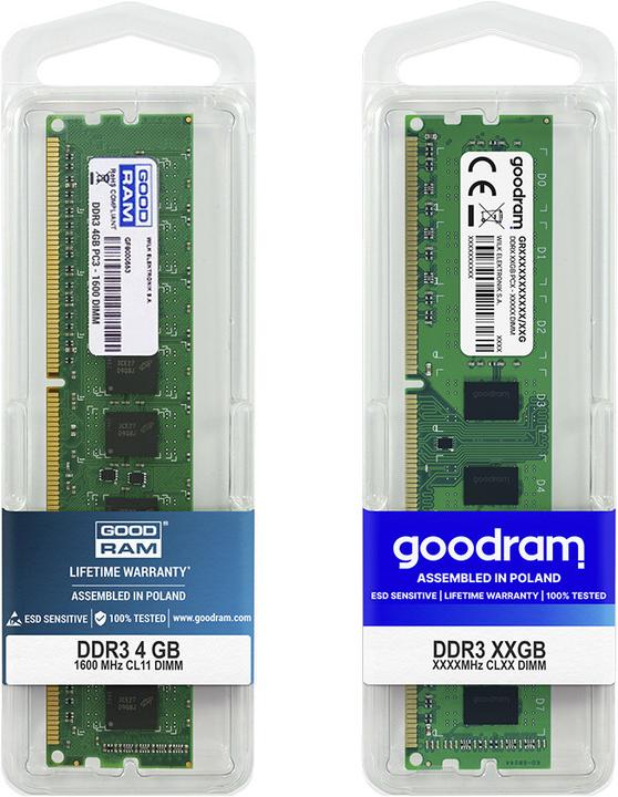 Produktbild Goodram GR1600D364L118G (1 x 8GB, 1600 MHz, DDR3-RAM, DIMM)