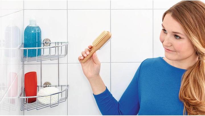 Produktbild tesa BAATH+ Duschablage inkl. Klebelösung ohne Bohren (20.5 x 20.5 x 27.5 cm)