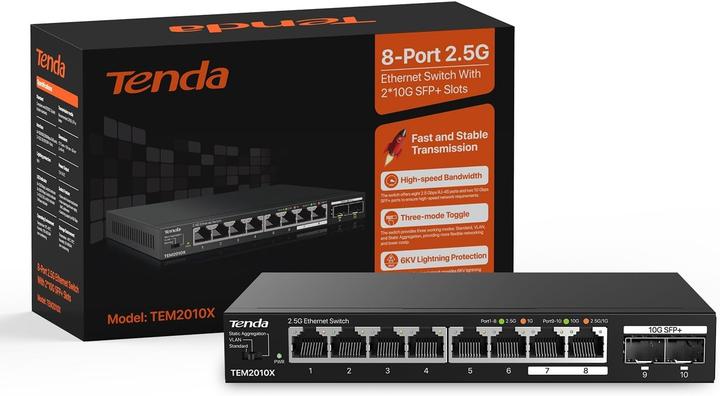 Produktbild Tenda TEM2010X Ethernet Switches 2.5 Gigabit 8 (8 Ports)