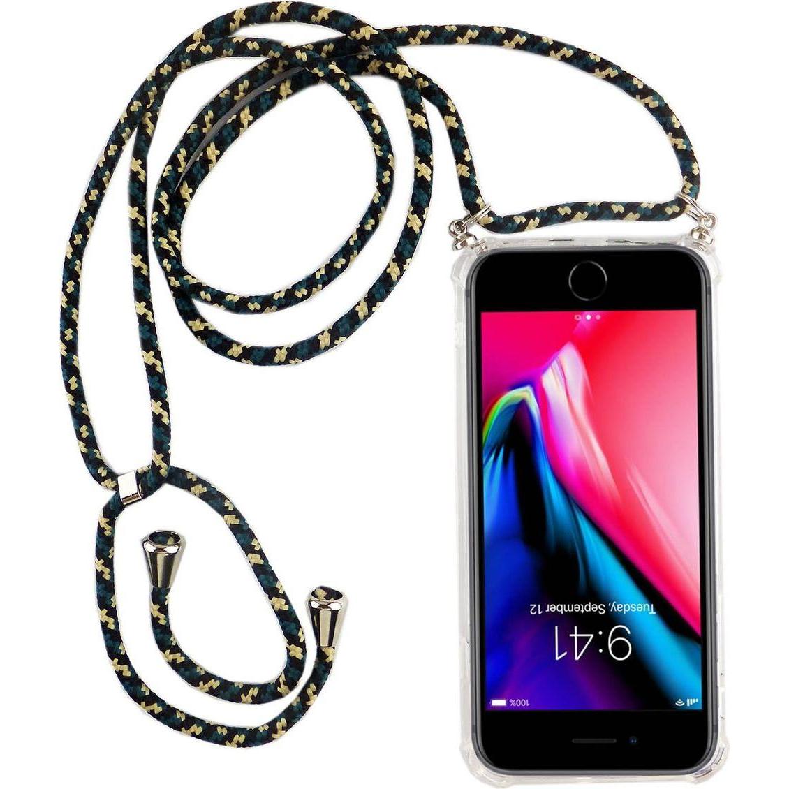 König Design Apple iPhone SE 2022 Handykette Hülle mit Band Case zum umhängen mit Kordel Neu, Handykette, Mehrfarbig
