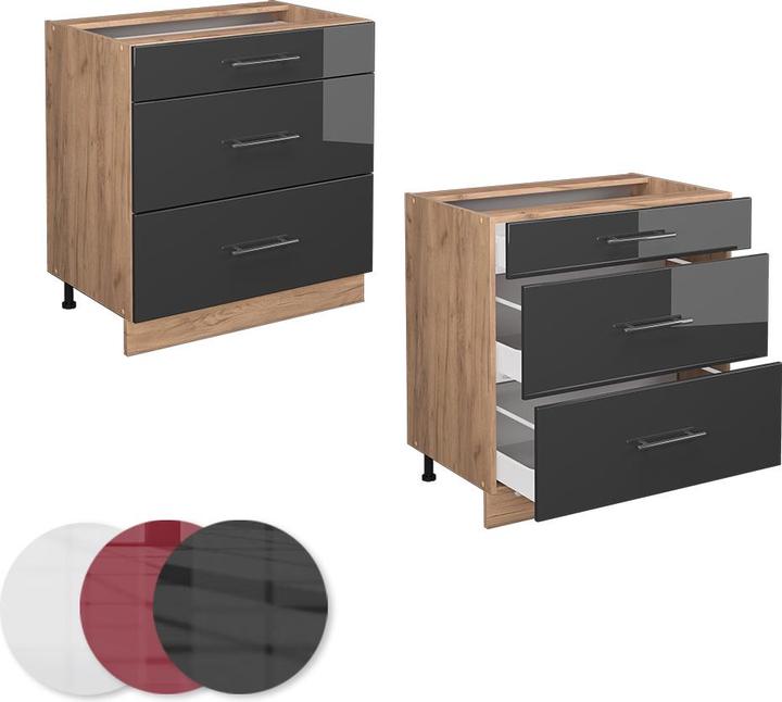 Produktbild Vicco Fame-Line mit 3 Schubladen, AP Marmor (80 x 60 x 81.5 cm)