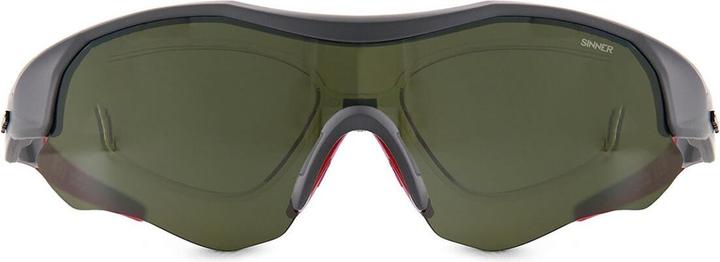 Actual product image Sinner Gear Sinner Triple Sunglasses - Gray Red - Golf Lens (Dark grey with red accents, crystal grey-red)
