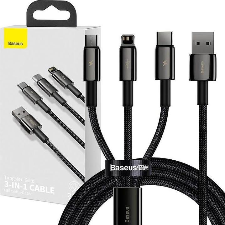 Produktbild Baseus USB A – USB C, Lightning, USB Micro B (1.50 m, USB 2.0, 66 W)