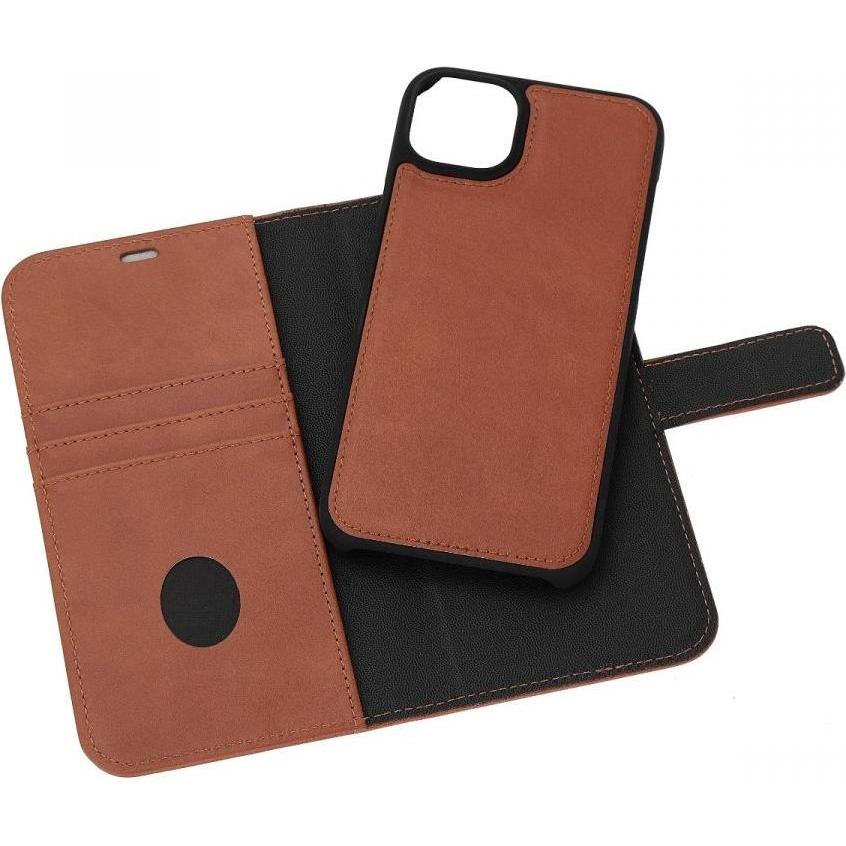 Thumbnail - Radicover Radiation Protection Wallet Vegan Leather 2in1 iPhone 14 PLUS Exclusive Brown (Apple iPhone 14 Plus), Smartpho...